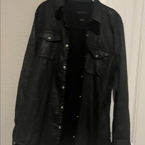 John Varvatos Textured Black Shirt